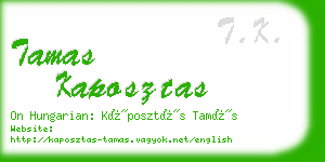 tamas kaposztas business card